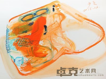 卞少之 无题-3 42x56cm 纸上油画 2015
