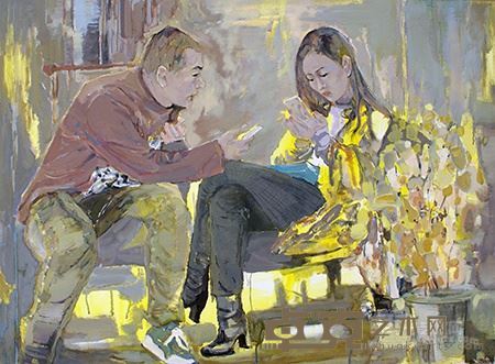 陈权 关系之三 80x100cm 2016年 纸上水粉