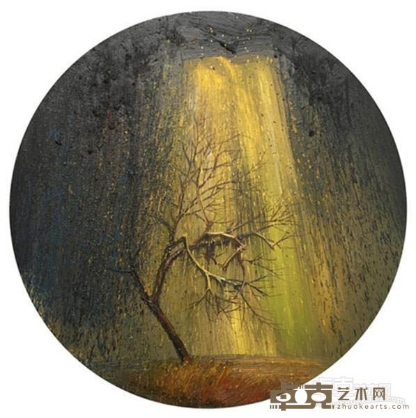 《黑雨》 梁寒平 80x80cm