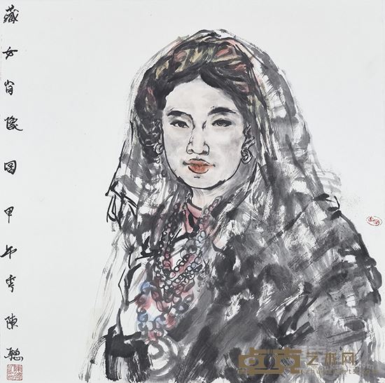 陈聪 《藏女肖像图》138cm×69cm 2014