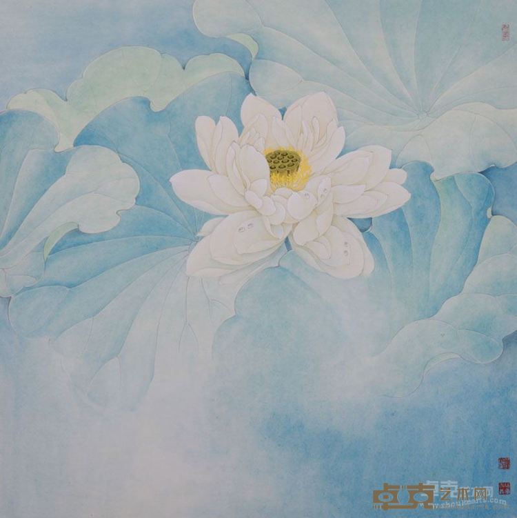 《洁》 纸本设色 工笔重彩 66x66cm