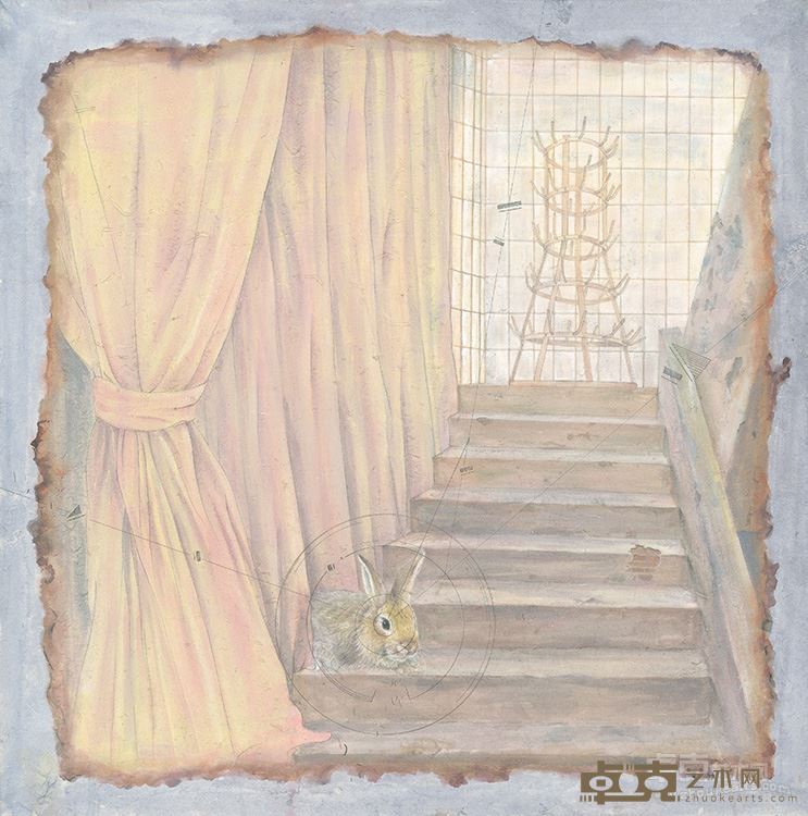 孙磊 向大师致敬 90x90cm 2015年 纸本岩彩 03