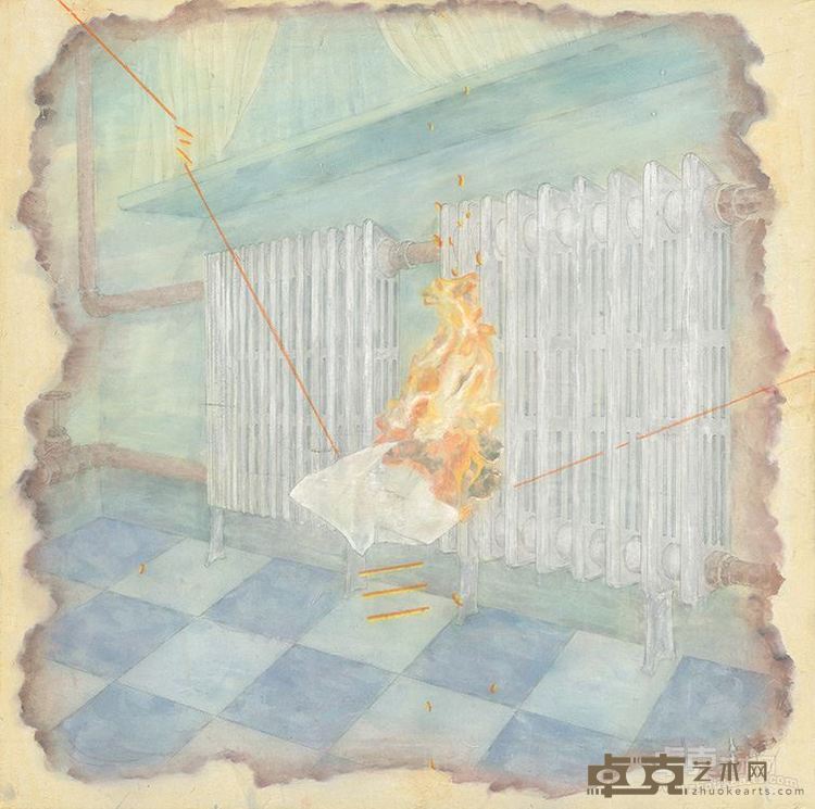 孙磊 燃烧之地一 90x90cm 2015年 纸本岩彩 01