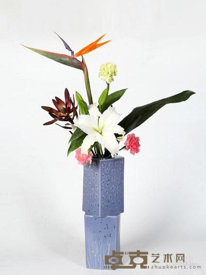 《双层淡紫方花器》 15x4cm 2014