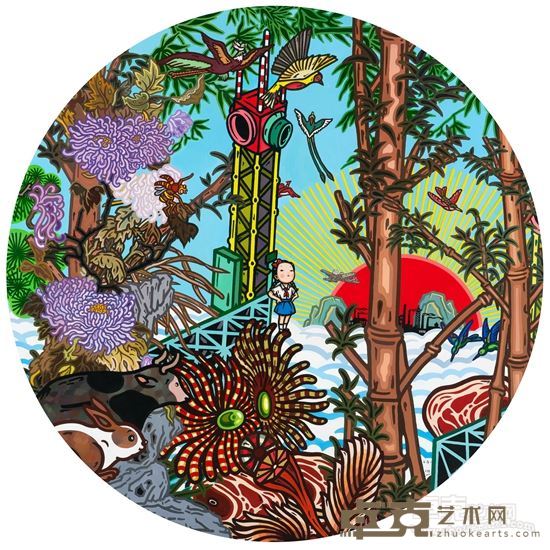 卜桦 《云海》 2015 布面丙烯 直径130cm