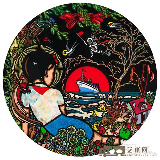 卜桦 《光明之心》 2015 布面丙烯 直径120cm
