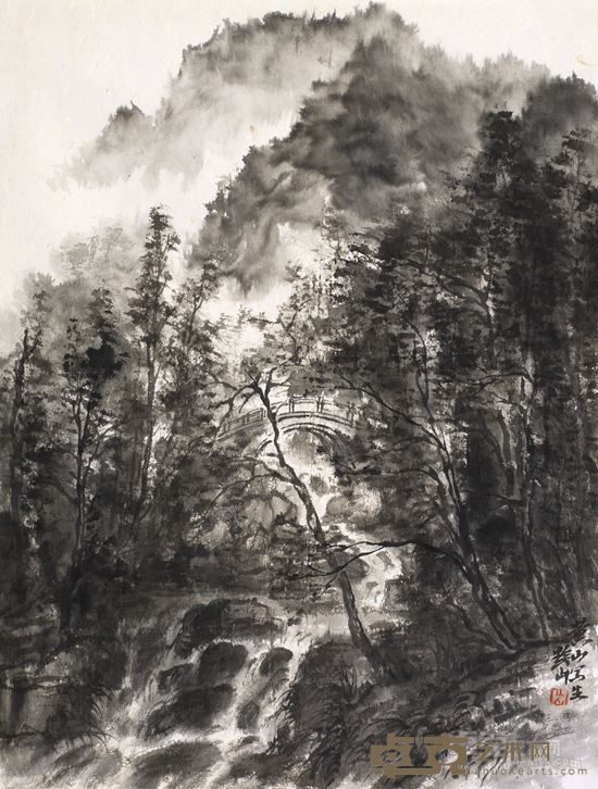 岳黔山写生作品 64x48cm