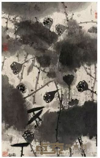 《秋韵》 吴晨荣 水墨 47cm×75cm