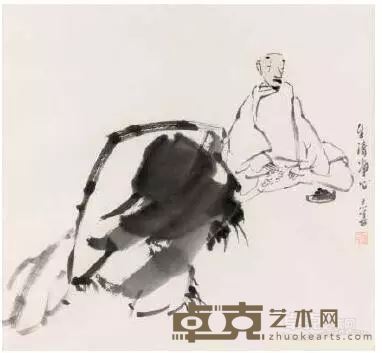 《生清静心》 魏志善 水墨 47cm×45cm