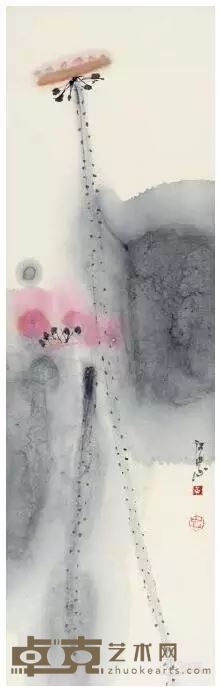 《红莲》 黄阿忠 水墨 6cm×36cm