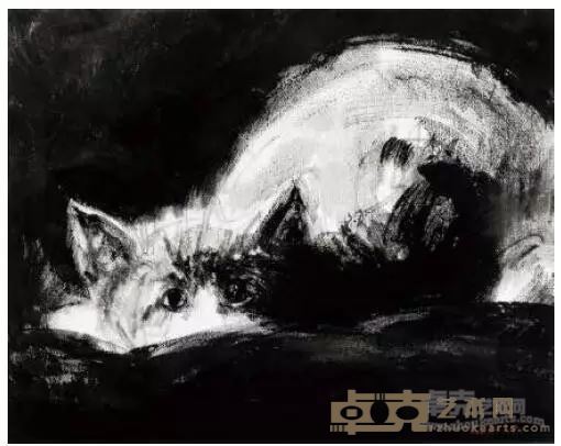 《凝视》 方广弘 水墨 50cm×40cm
