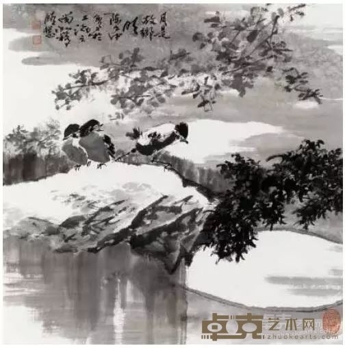 《月是故乡明》 陈世中 水墨 50cm×50cm