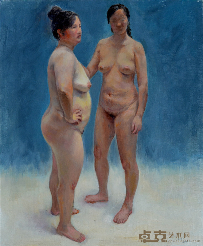 双人体50X60面油画2015