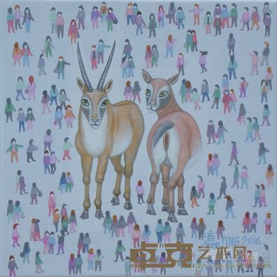 《藏羚》30x30cm布面油彩2016张玉瀛