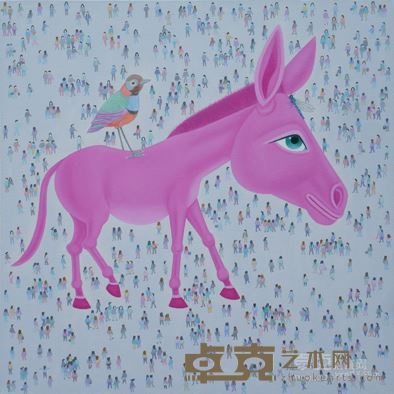 《红驴2015622》78x78cm布面油彩2015张玉瀛