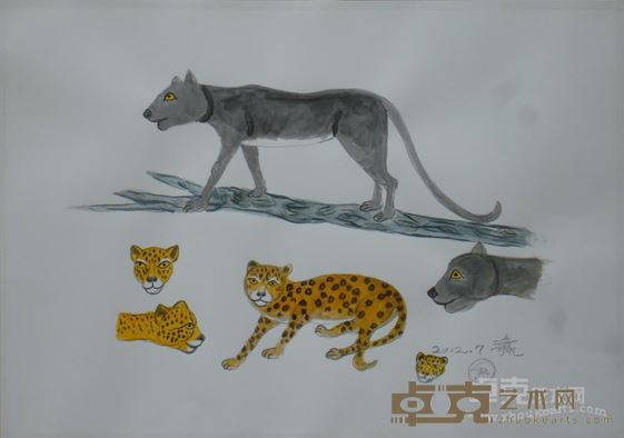 《豹的草稿》42x29.5cm纸本丙烯2012张玉瀛
