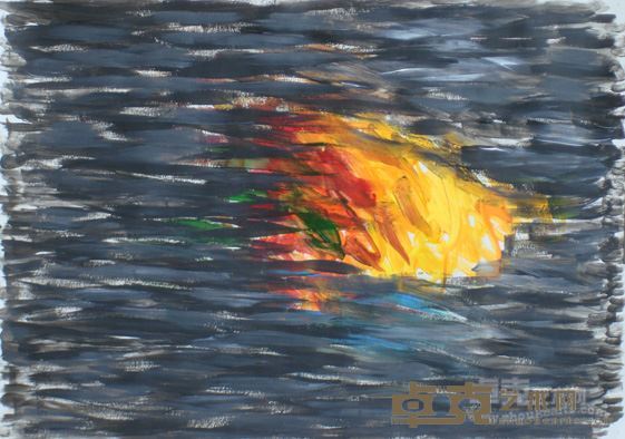《火》42x29.5cm纸本丙烯2015张玉瀛