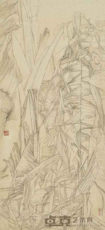 圆寂系列之三  纸本白描 32.7x72cm 2015