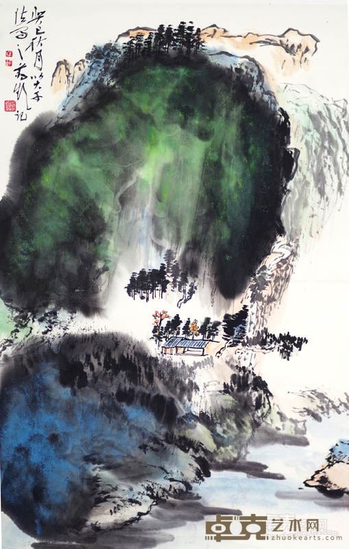 蒋频《青山绿水家园》 68-46cm