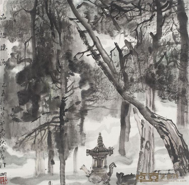 古柏听涛33-33cm 2015