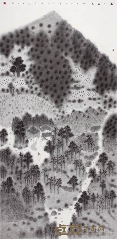 南山暮色之三   240×120cm   纸本水墨    2015