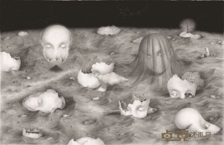 袁亚欢 The missing world系列五100x60cm   纸本铅笔 2015年