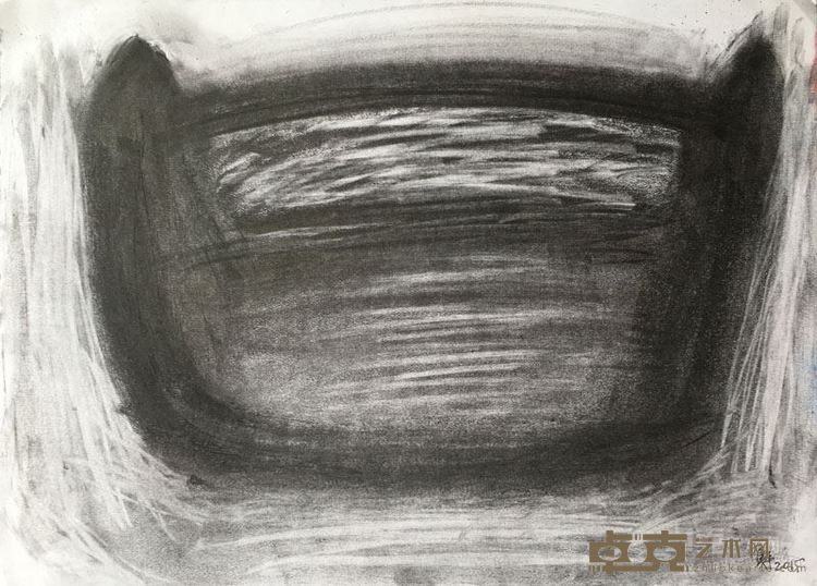《框》之二42cmx58cm 纸本炭笔 2015年