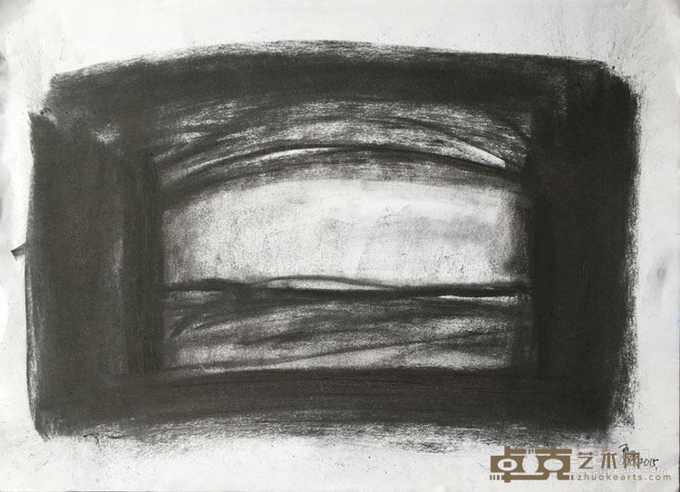 《框》之一42cmx58cm 纸本炭笔 2015年