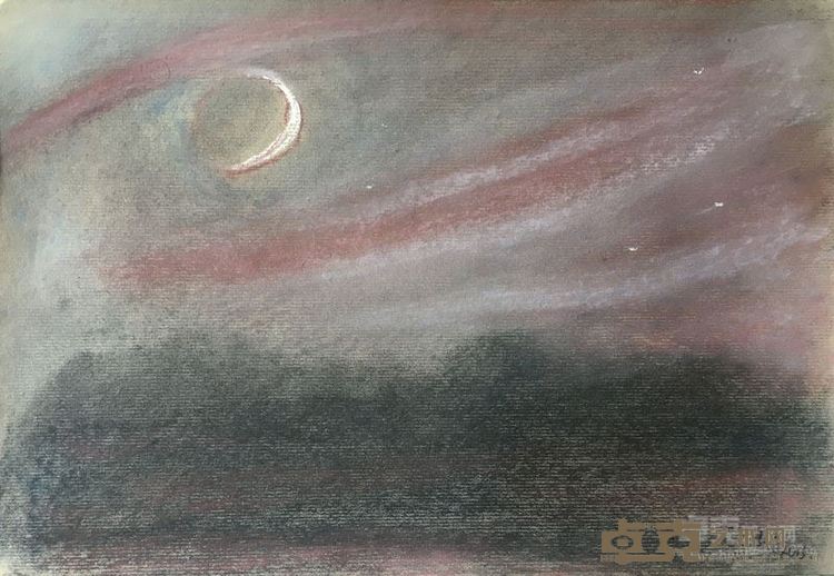 《我的月亮》之一34.5cmx50cm 纸本炭笔 2015年