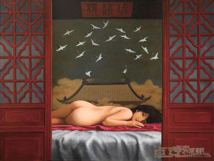 瑞鹤楼  The Auspicious Tower 200x150cm 2010年