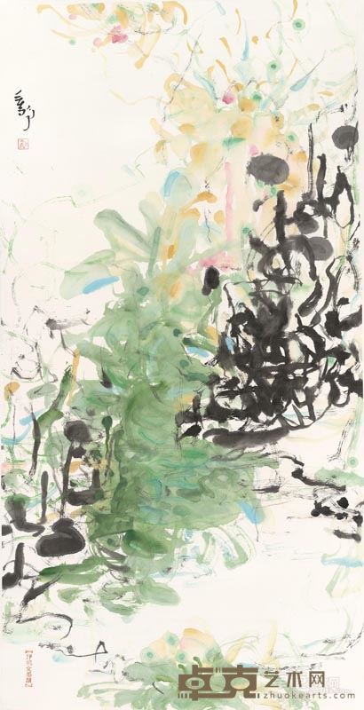 毛静 醉花阴之三 彩墨纸本 136cm×68cm 2016年