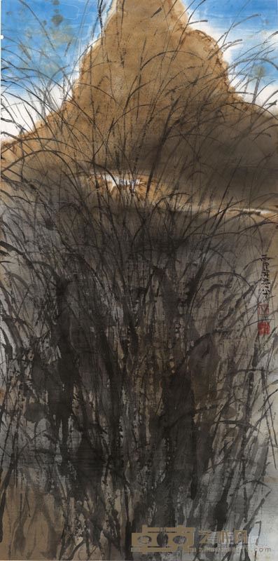 盛君平 和美 彩墨纸本 138cm×69cm 2016年