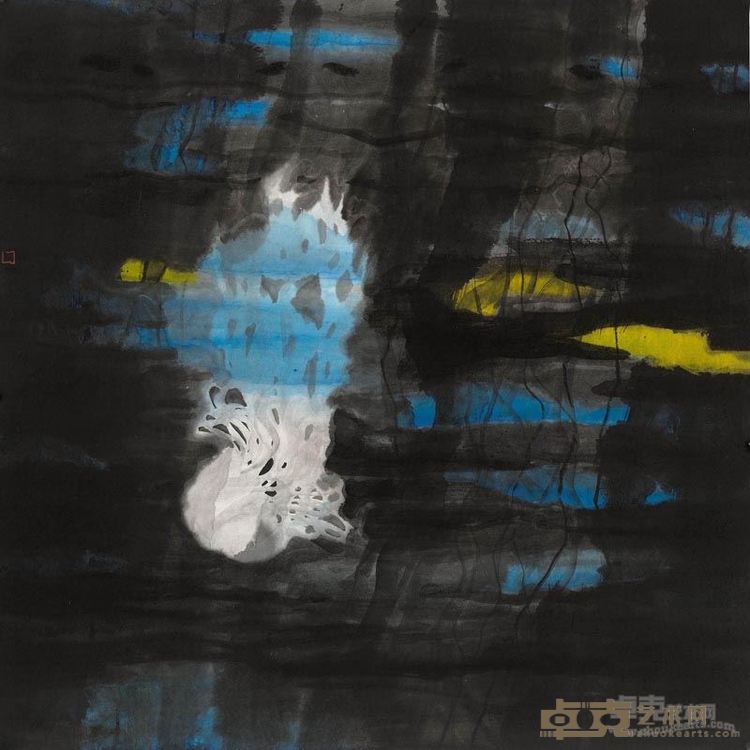林赟 大海深处系列之独游二 水墨纸本 68cm×68cm 2016年