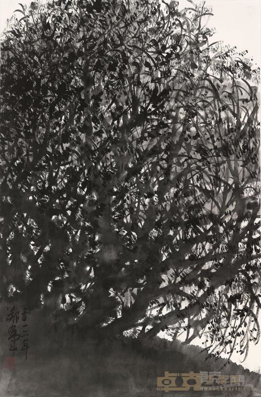 郑有军 柳岸 水墨纸本 70cm×46cm 2016年