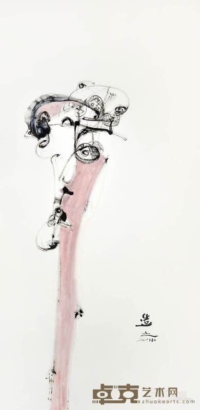 濮列平  造   彩墨纸本  136cm×68cm  2011年
