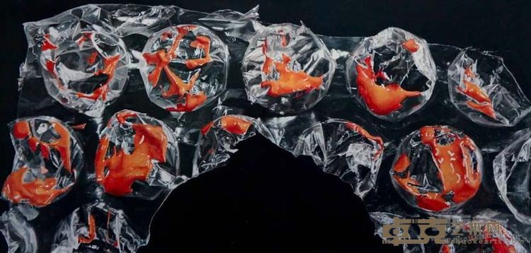（存）泡膜系1 张为之 布面油画 40x85 2014