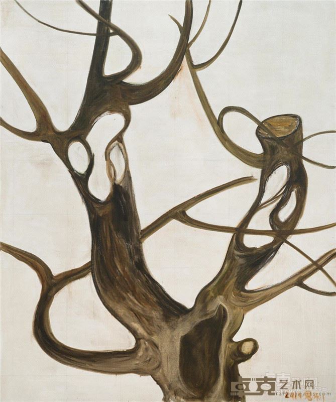 张恩利《老树－四》布上油画 300x250cm 2014年