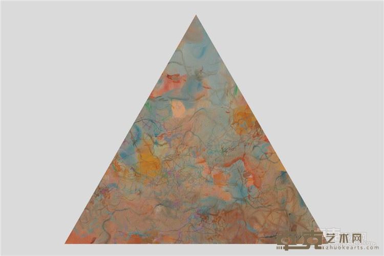 王远《天花》布上油画 等边三角形边长90cm 2006年