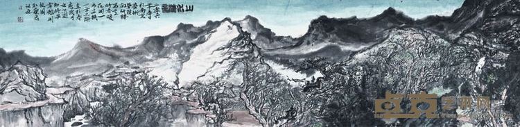 山水情 34X140cm 纸本水墨 孔庆忠 2016