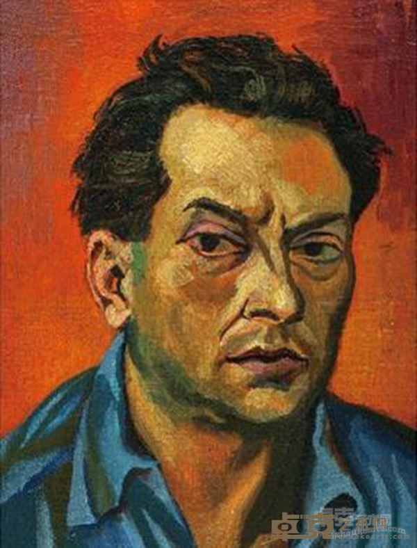 （意）雷纳托_库都索 （1912-1987） Renato Guttuso《自画像》 木板油画 47X36CM 1950
