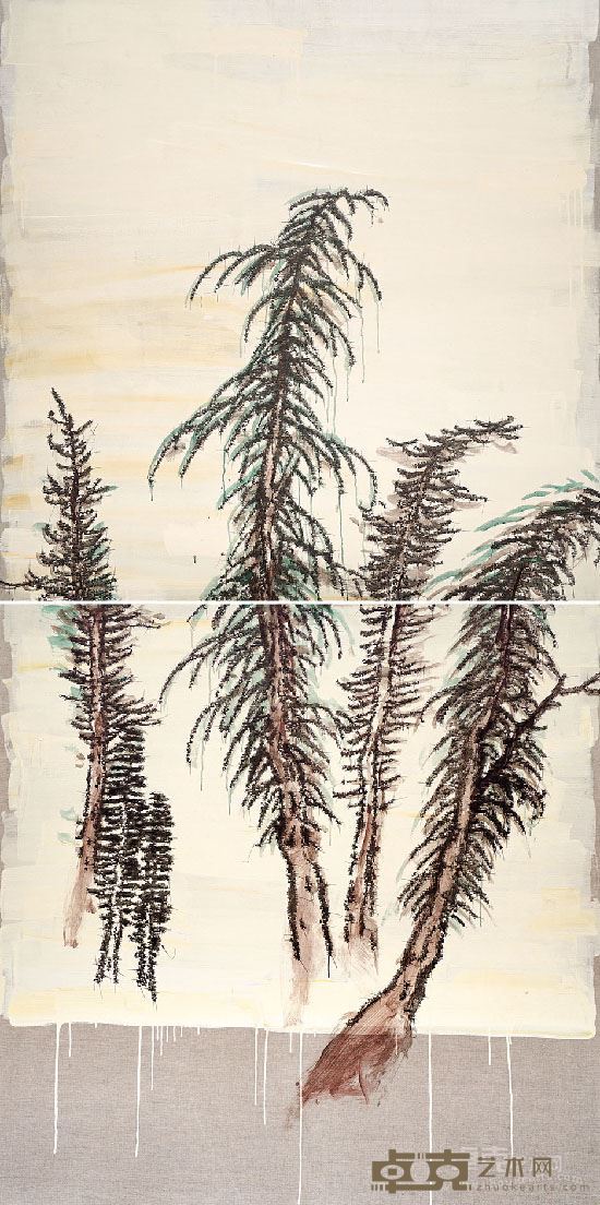 秋山行旅,布面丙烯 150 x 200 cm (x2), 2016