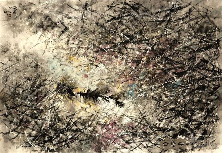 刘一原  殇181cm×123cm  宣纸墨汁水粉色  2014