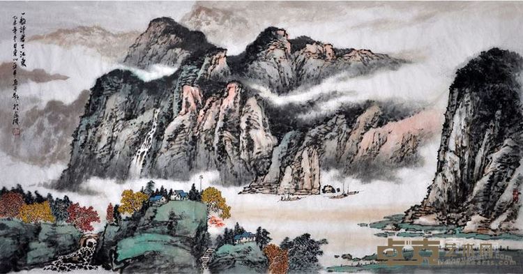 一船诗书下江东68X136cm