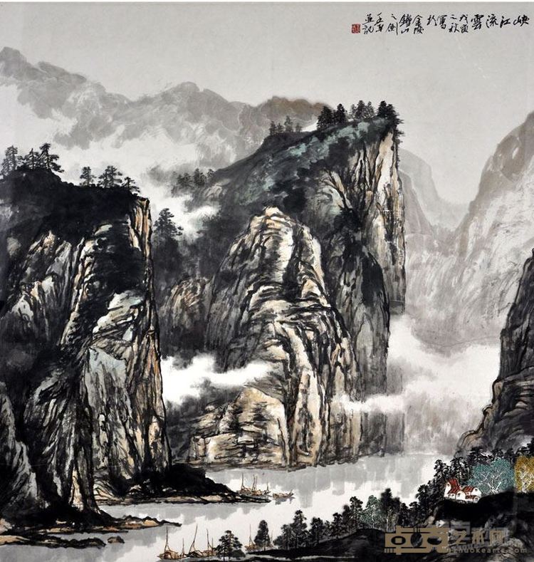 峡江流云图136X136cm