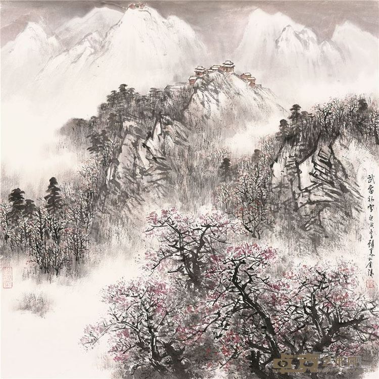 武当初雪69×69.5cm