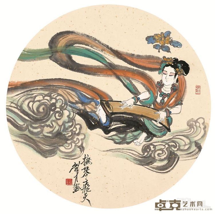 抚琴飞天 61.5×61.5cm