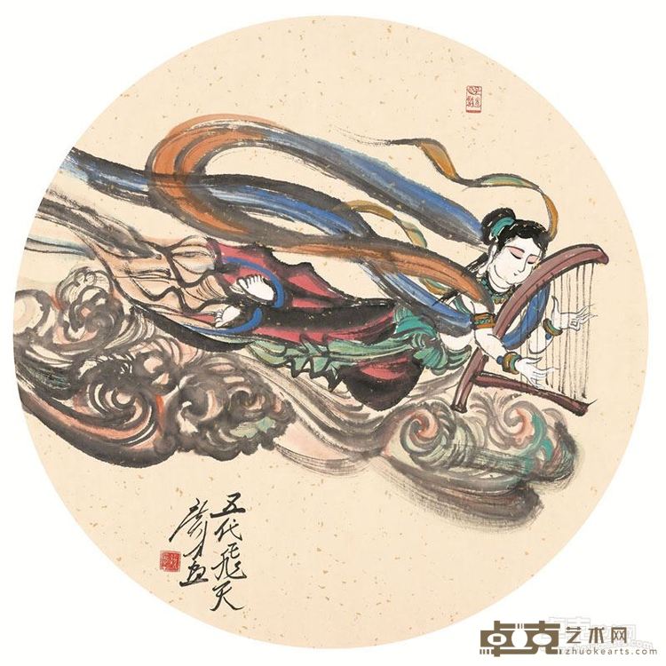 五代飞天61.5×61.5cm