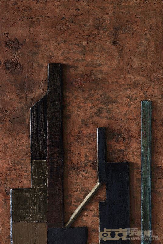 《新山水》大漆综合材料 80X122cm 2016