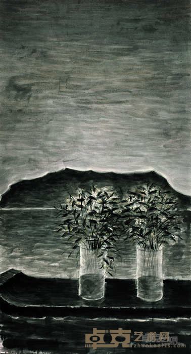谢海  平湖秋月  180×98cm  设色纸本  2011