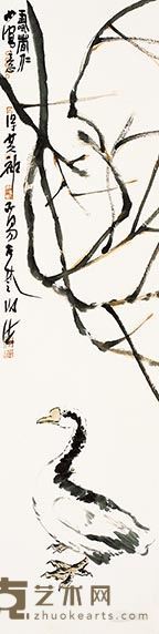 谢海  寿者仁 138cm×35cm  彩墨纸本  2014年